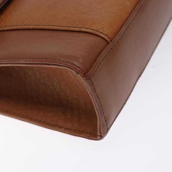 Burberrys Shoulder Bag Leather Brown Gold Auth bs28020